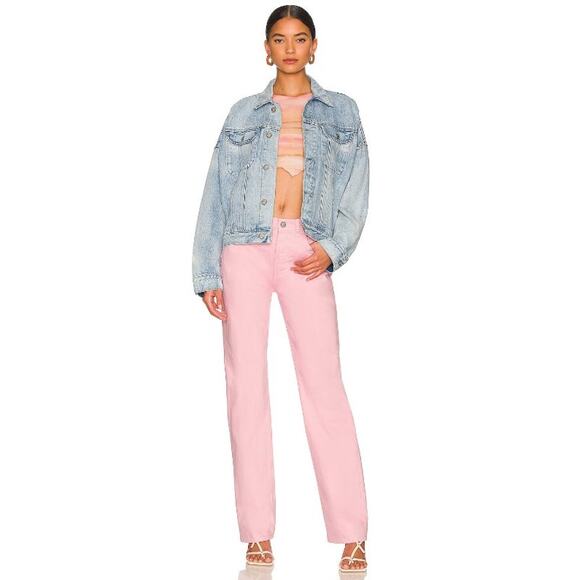 Free People Boyish The Ziggy High Rise Rigid Relaxed Tickled Pink Jeans - Picture 1 of 16